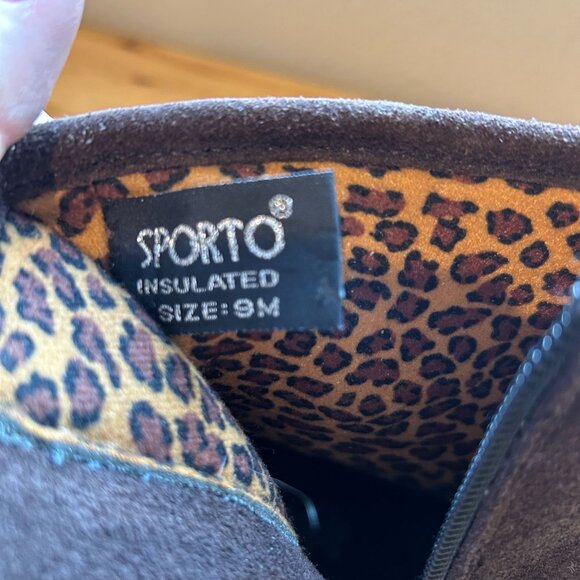 Sporto Women's Brown Suede Insulated Ankle Boots With Side Zipper Sz 9 - Picture 3 of 13